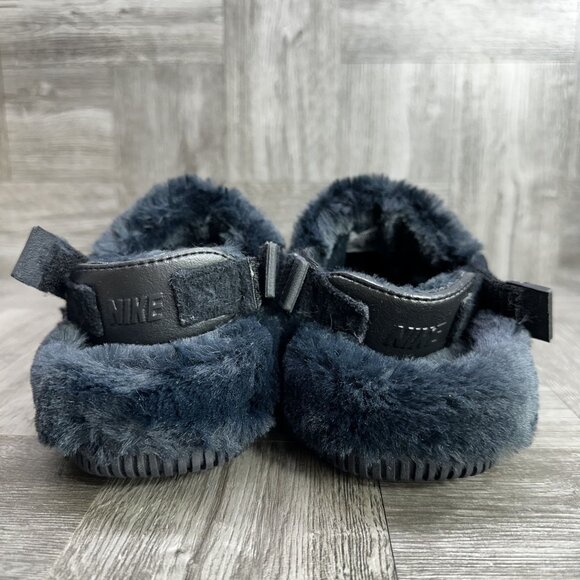 Nike Calm Mule SE Women's size 8 Black Faux Fur Mules FZ3119-001 - Picture 6 of 9